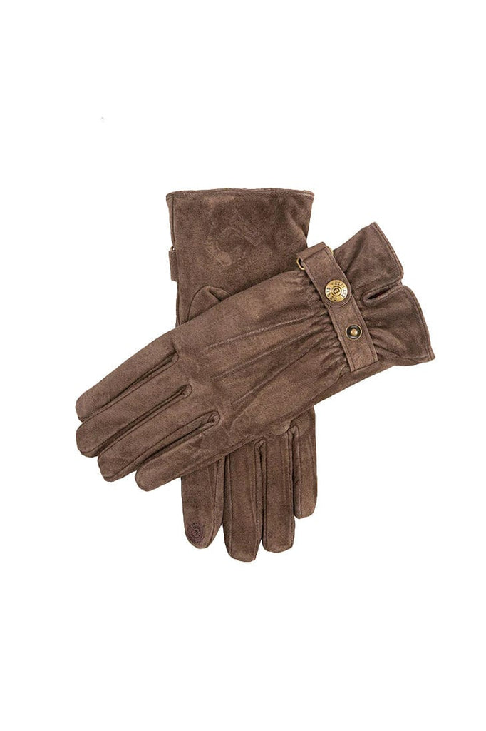 Dents Womens Water Resistant Touchscreen Fleece Lined Suede Gloves - Brown