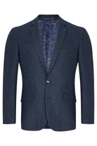 Douglas & Grahame Drifter Bordeaux Wool Herringbone Jacket - Dark Blue