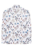 Eterna 1863 Modern Fit Cotton/Linen Floral Shirt - White