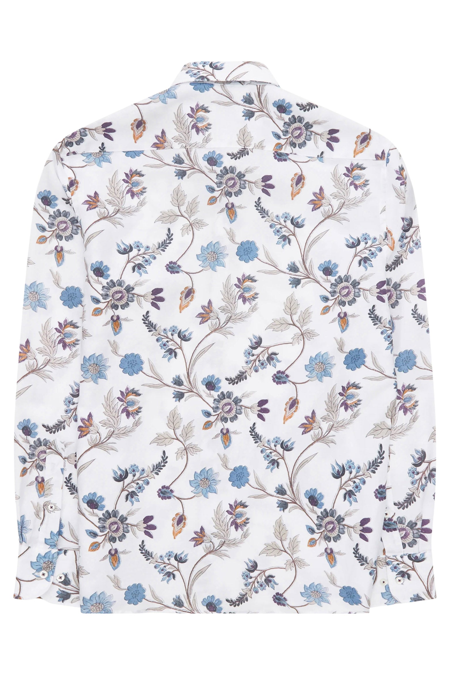 Eterna 1863 Modern Fit Cotton/Linen Floral Shirt - White