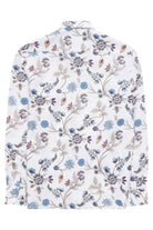 Eterna 1863 Modern Fit Cotton/Linen Floral Shirt - White