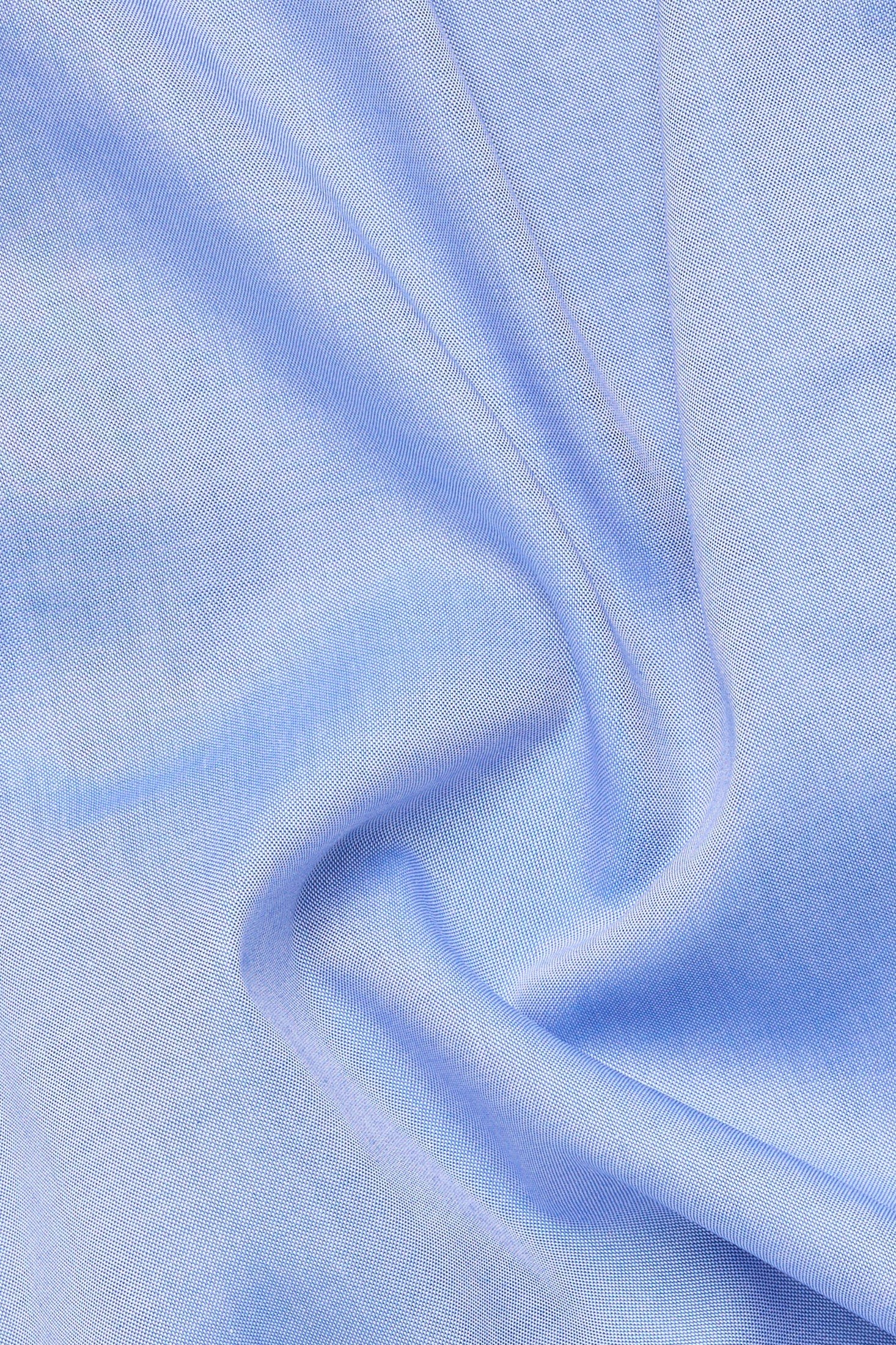 Eterna Modern Fit Fine Oxford Long Sleeve Shirt - Blue