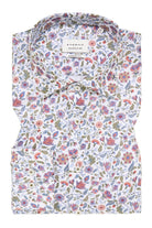 Eterna Modern Fit Floral Leaf Shirt - White/Multi