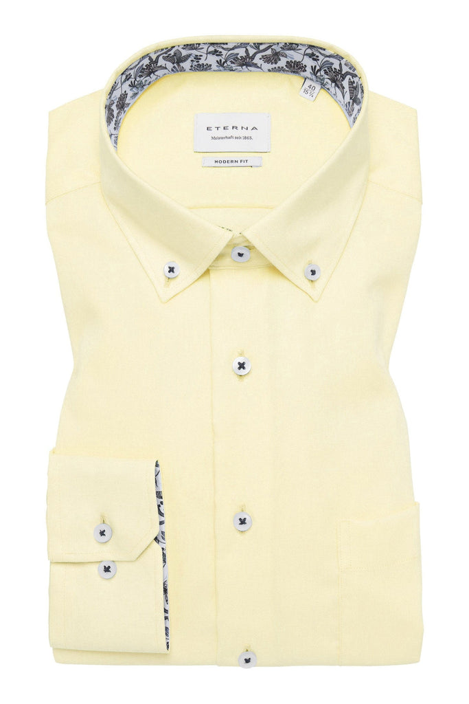 Eterna Modern Fit Long Sleeve Shirt - Yellow
