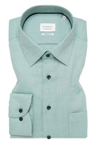 Eterna Modern Fit Micro Texture Shirt - Green