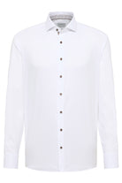 Eterna Modern Fit Micro Texture Shirt with Trim - White