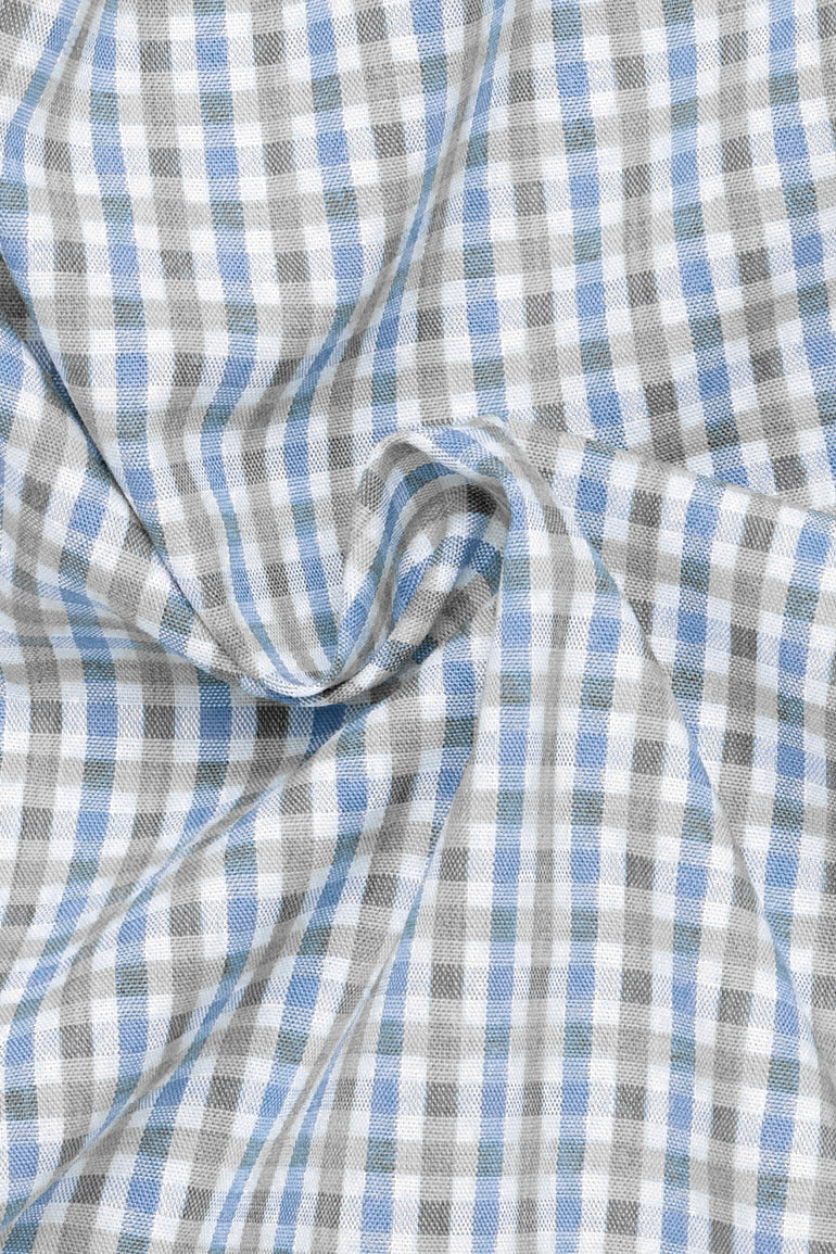 Eterna Modern Fit Neat Check Shirt - Blue/Grey