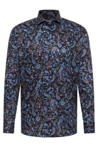 Eterna Modern Fit Paisley Print Shirt - Black/Blue