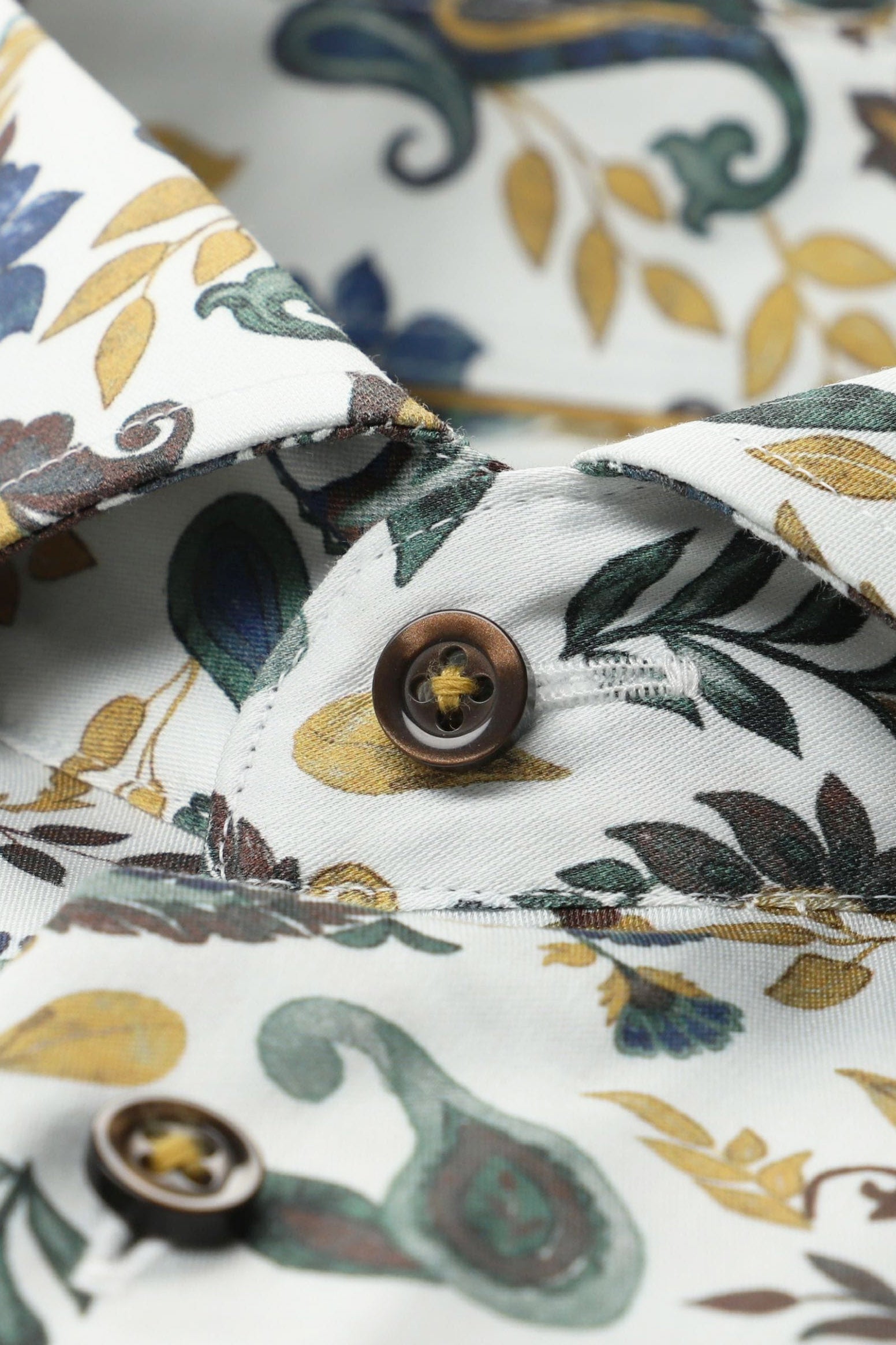 Eterna Modern Fit Paisley Print Shirt - Pale Grey/Multi