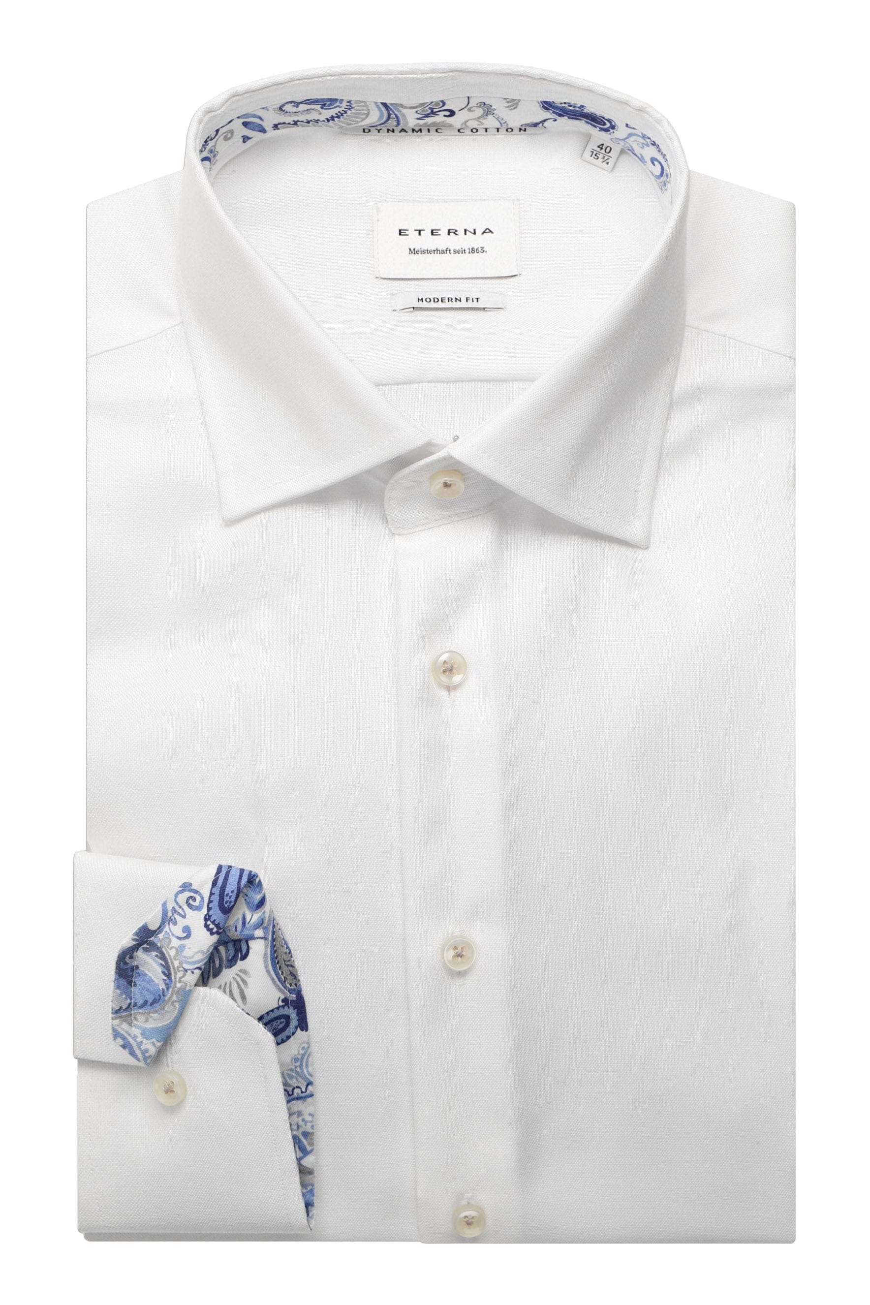 Eterna Modern Fit Plain Non Iron Shirt - White