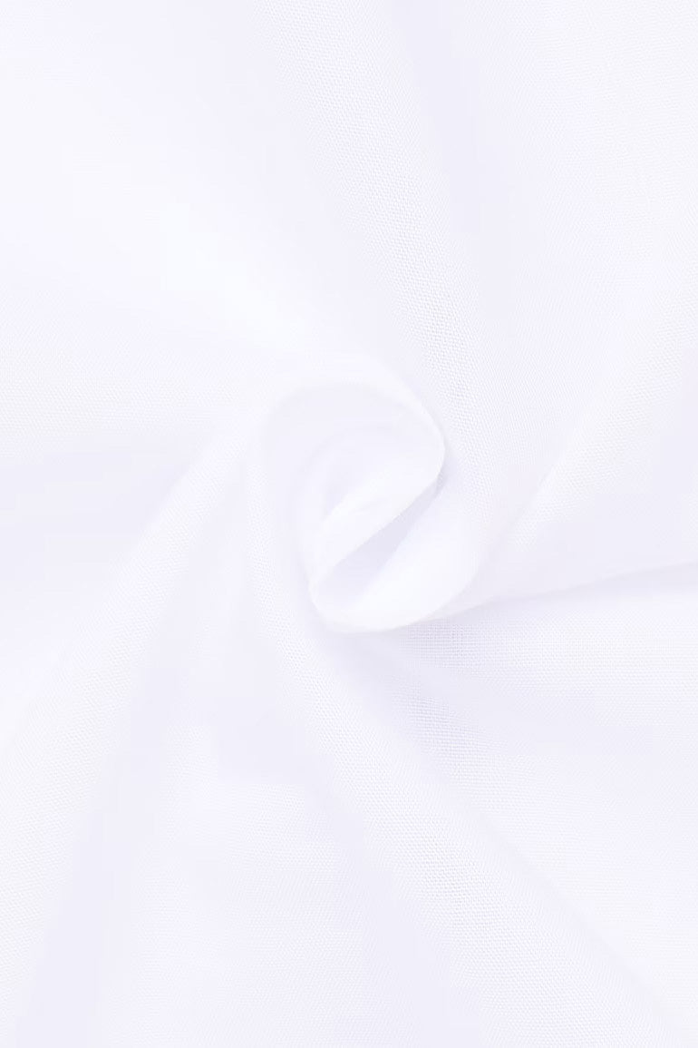 Eterna Modern Fit Plain Shirt with Black Trim - White