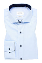 Eterna Modern Fit Plain Twill Cover Shirt - Light Blue