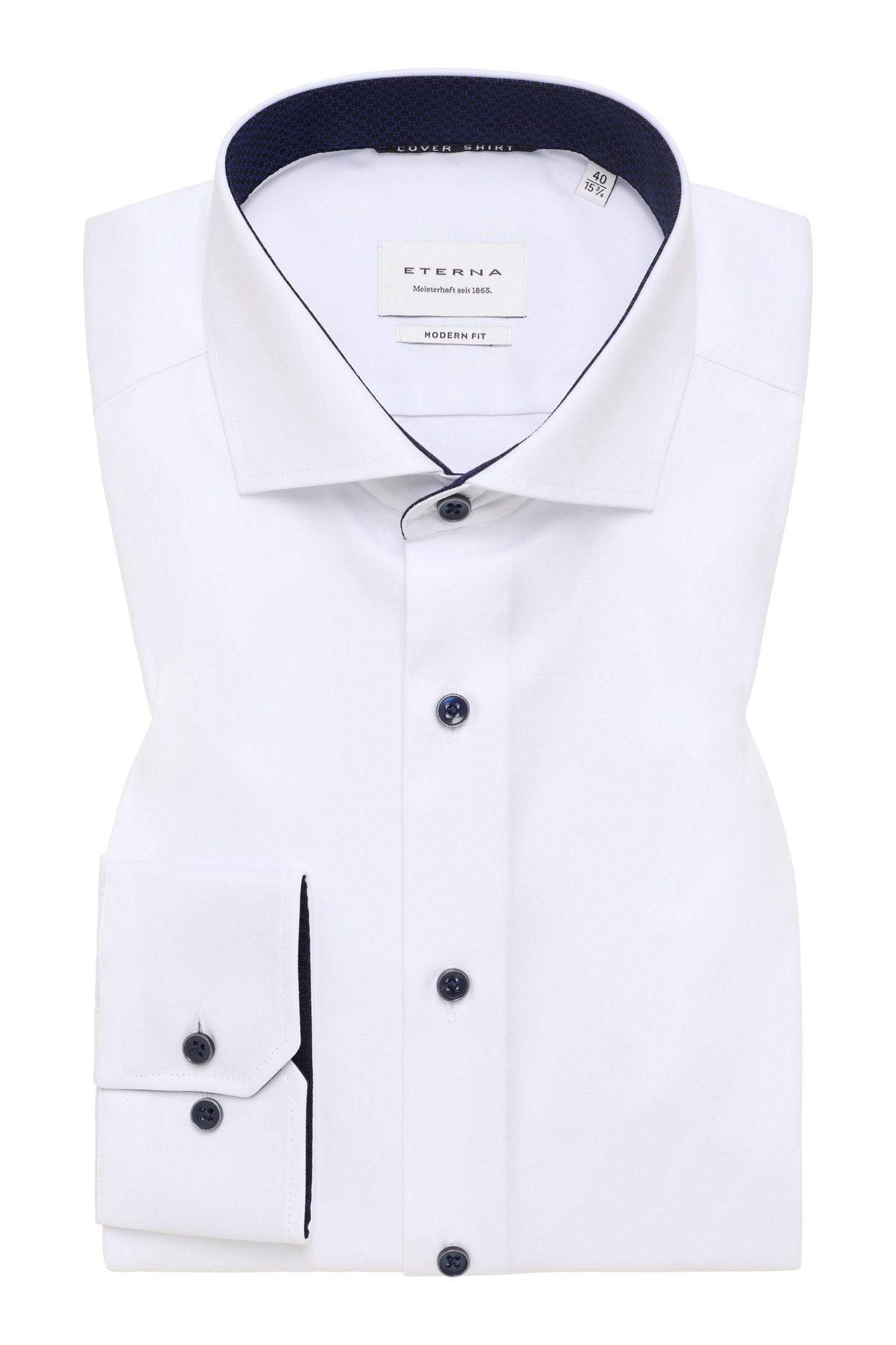 Eterna Modern Fit Plain Twill Cover Shirt - White