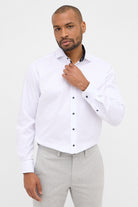 Eterna Modern Fit Plain Twill Cover Shirt - White