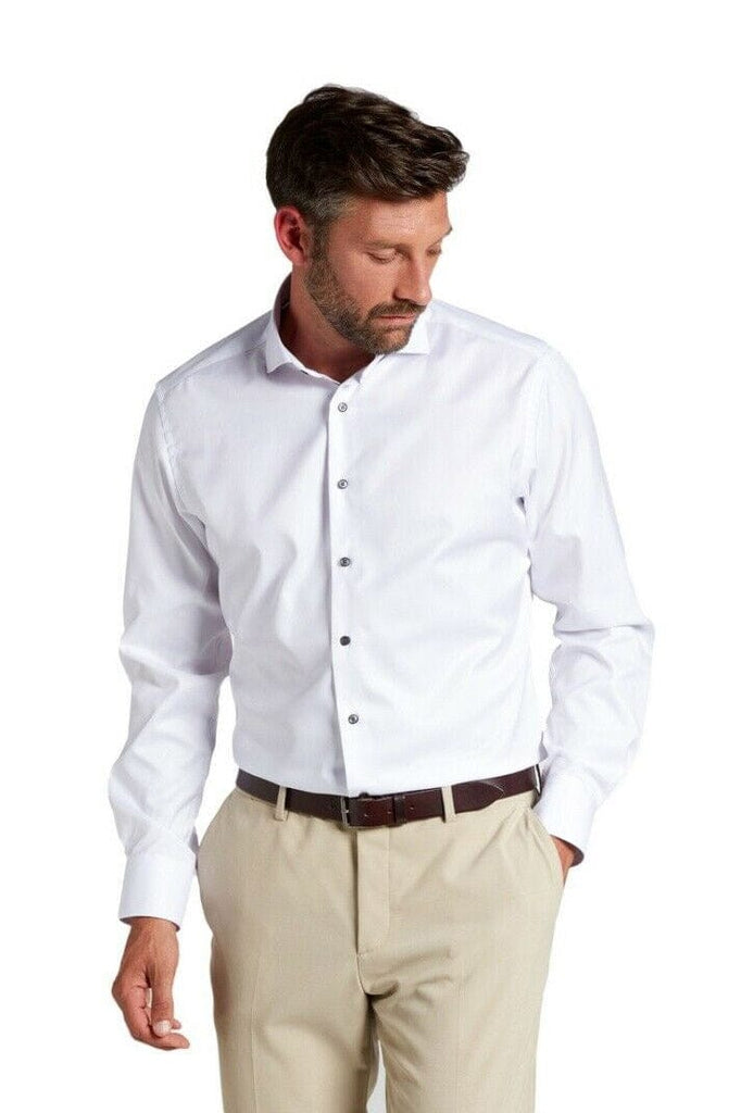 Eterna Modern Fit Plain Twill Shirt - White