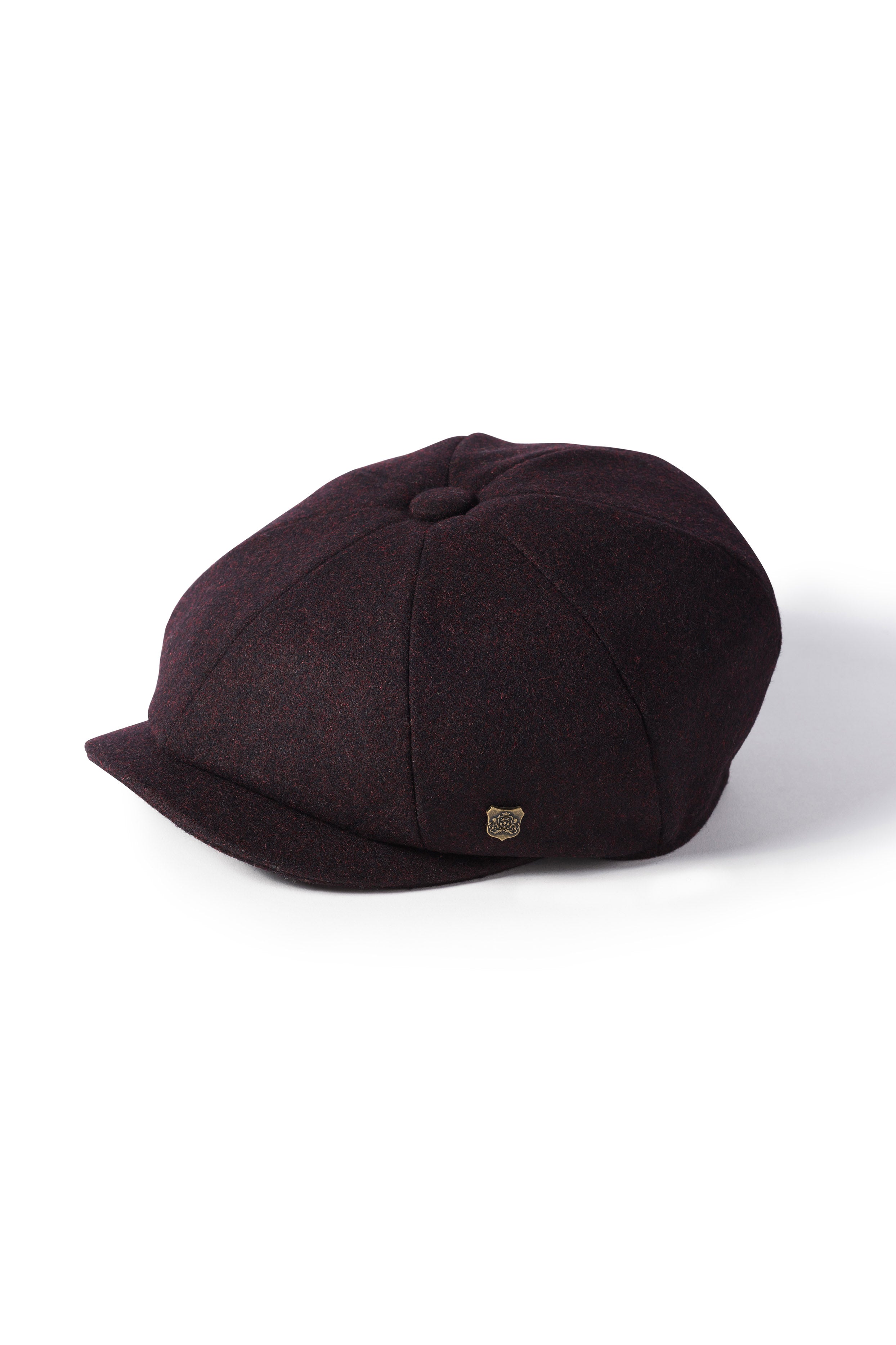 Failsworth Alfie Melton Bakerboy Wool Blend Cap - Merlot