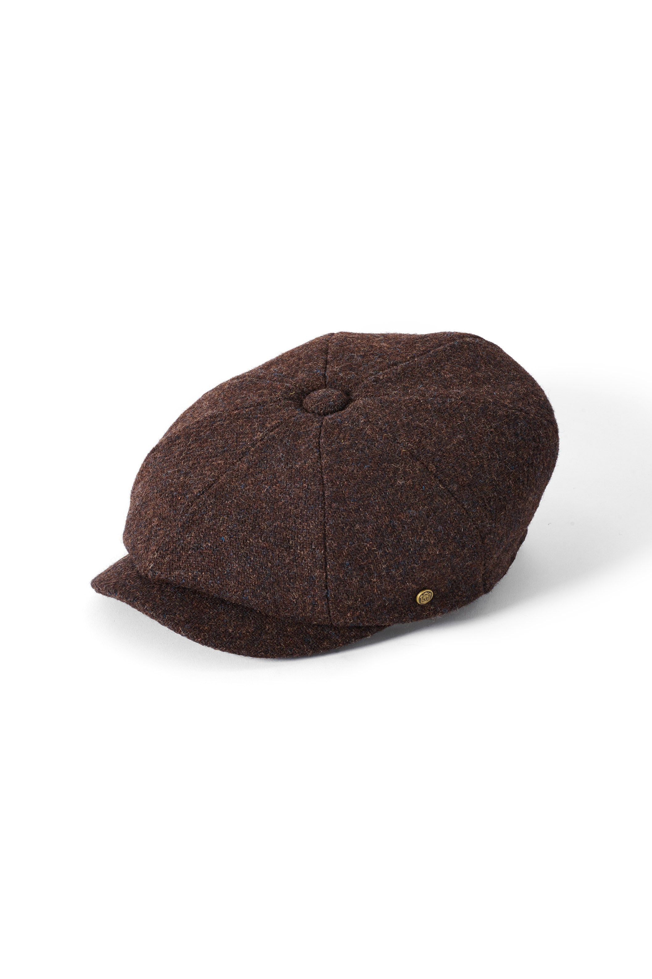 Failsworth Carloway Harris Tweed Newsboy Cap - Brown
