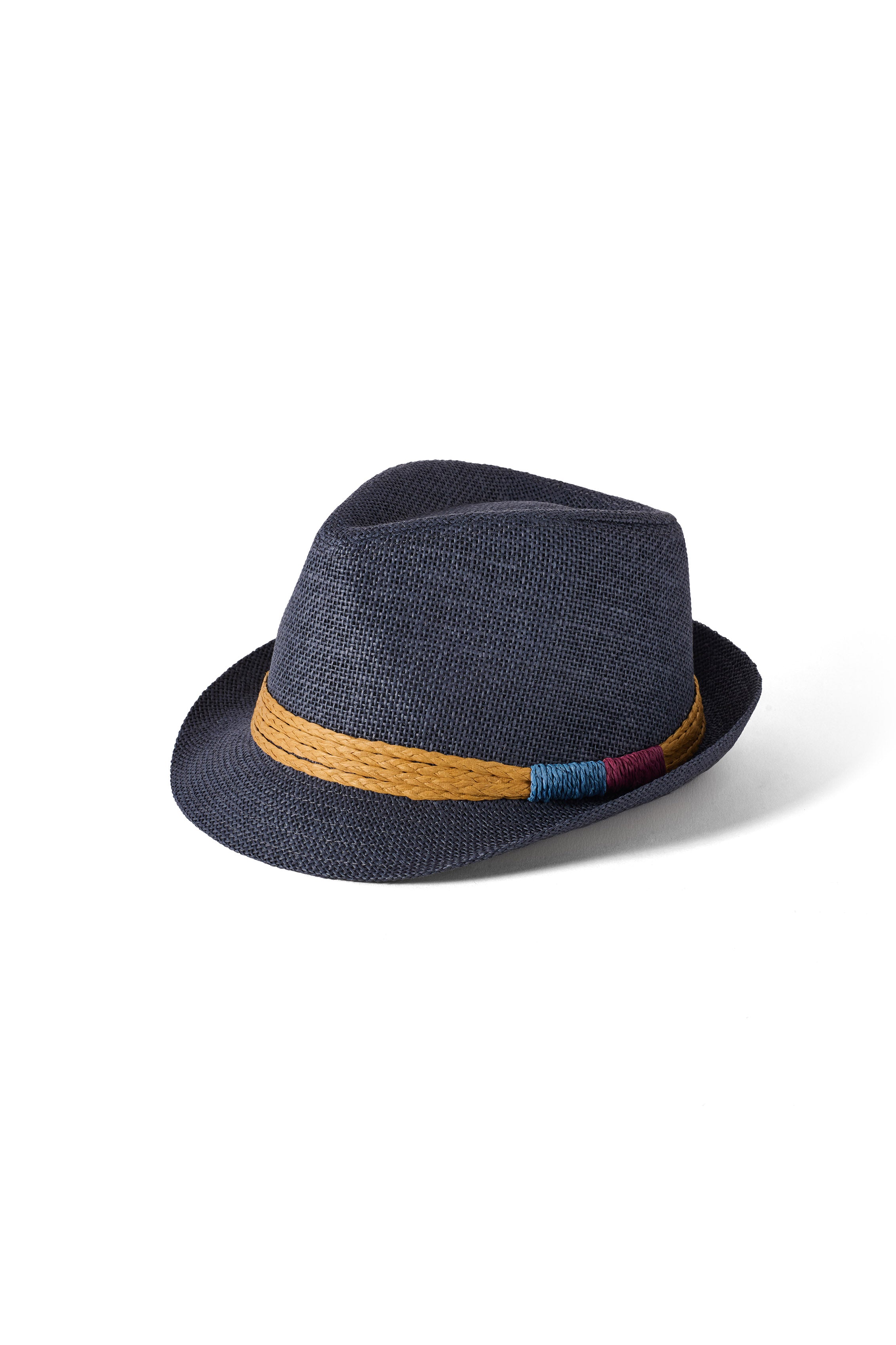 Failsworth Faro Summer Straw Trilby Hat - Navy