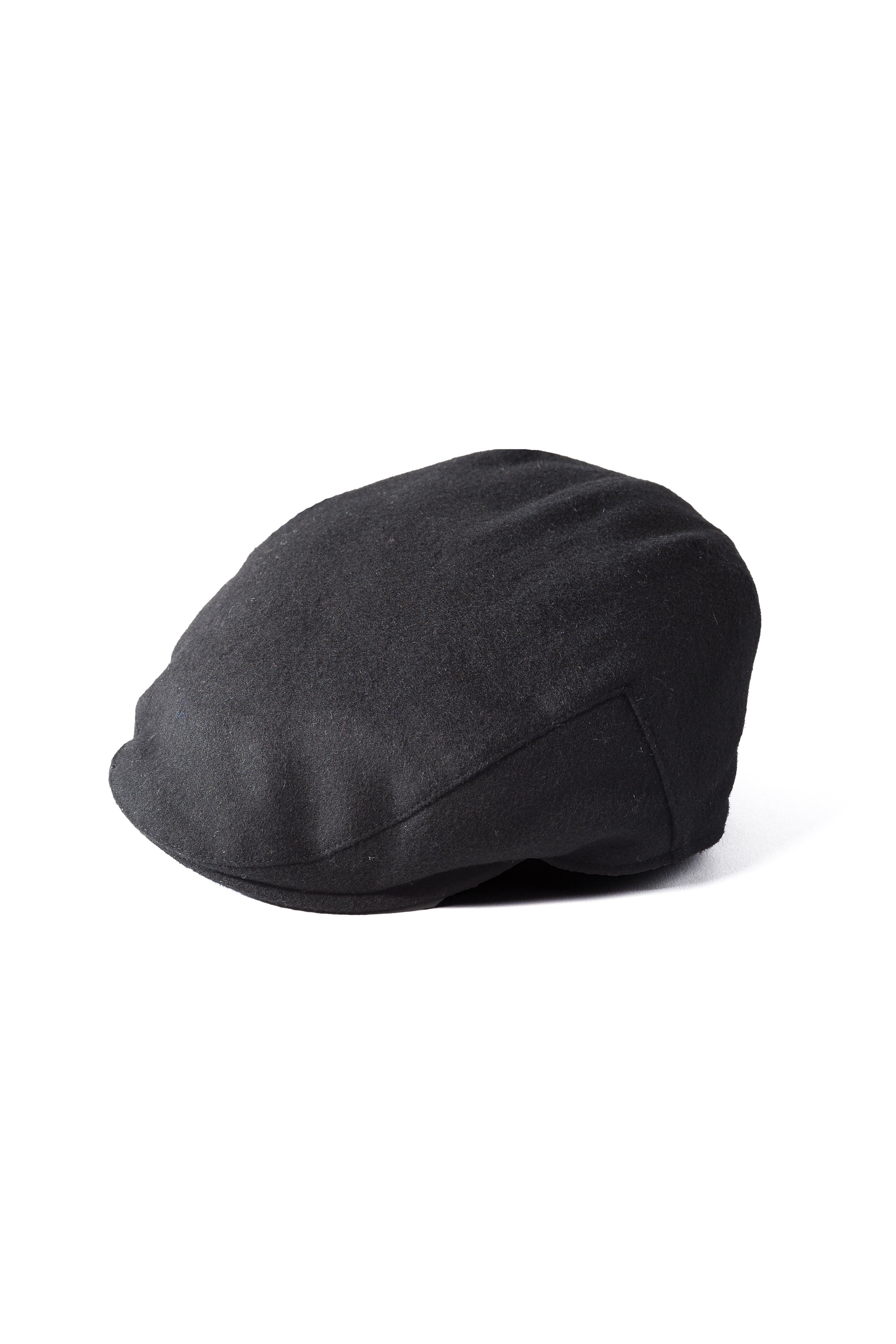 Failsworth Melton Wool Blend Flat Cap - Black