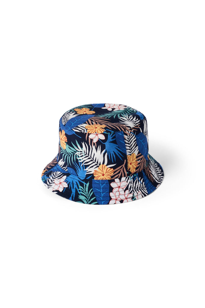 Failsworth Reversible Cotton Bucket Hat - Mint/Palm Print