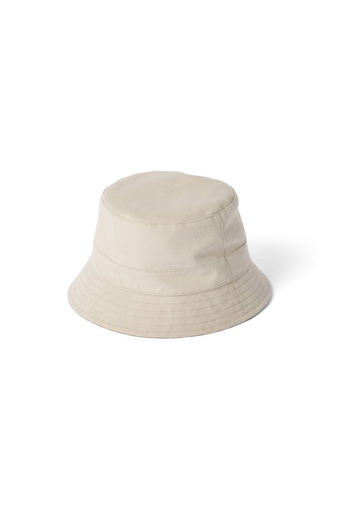 Failsworth Reversible Cotton Bucket Hat - Stone/Large Leaf Print