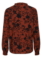 Fransa Lavisco Printed Blouse - Barn Red Mix
