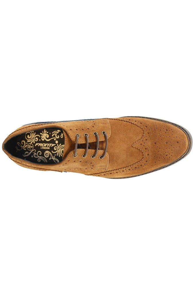 FRONT Balham Suede Leather Brogues - Brown