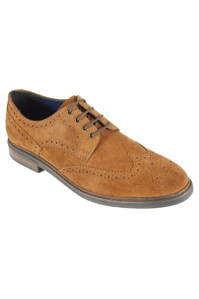 FRONT Balham Suede Leather Brogues - Brown