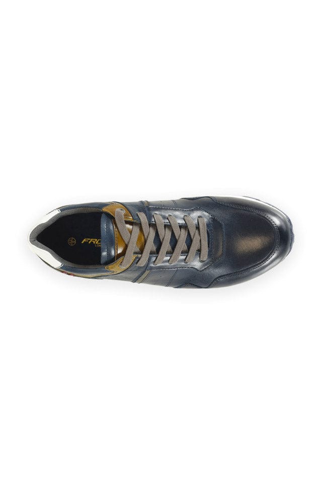 FRONT Brescia Leather Trainers - Navy