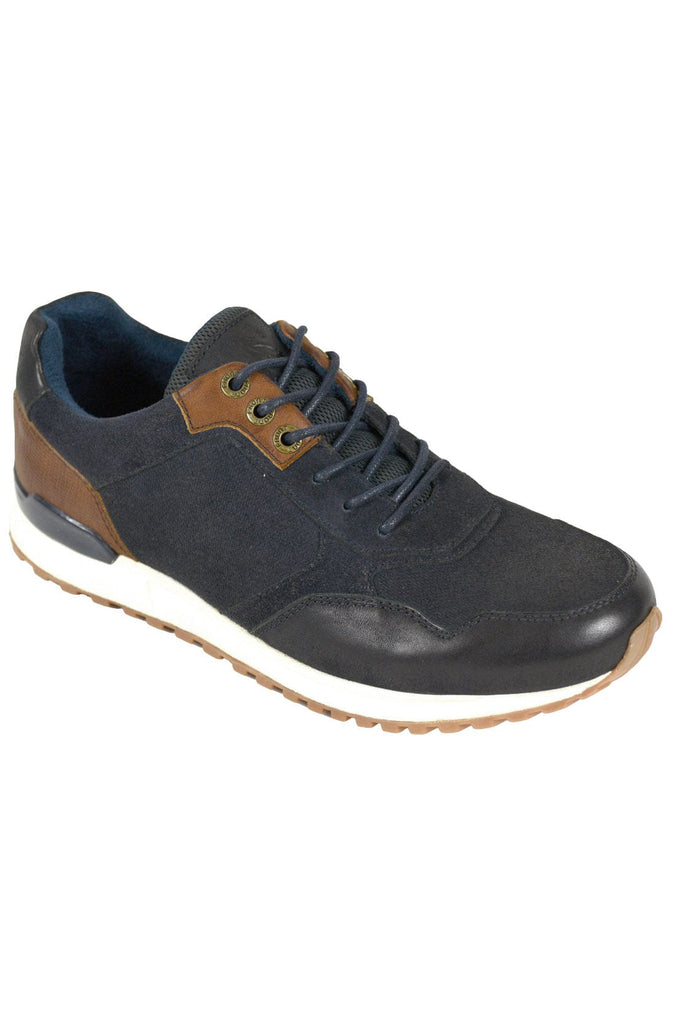 FRONT Chicago Leather Trainers - Navy
