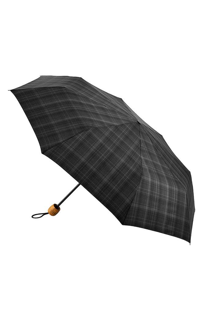Fulton Hackney-2 Wood Handled Umbrella - Charcoal Check G868_GREY_OS