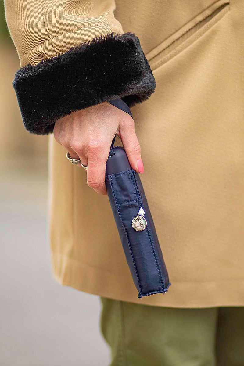 Fulton Tiny Compact Plain Folding Umbrella - Navy L500_TINY1_NAVY