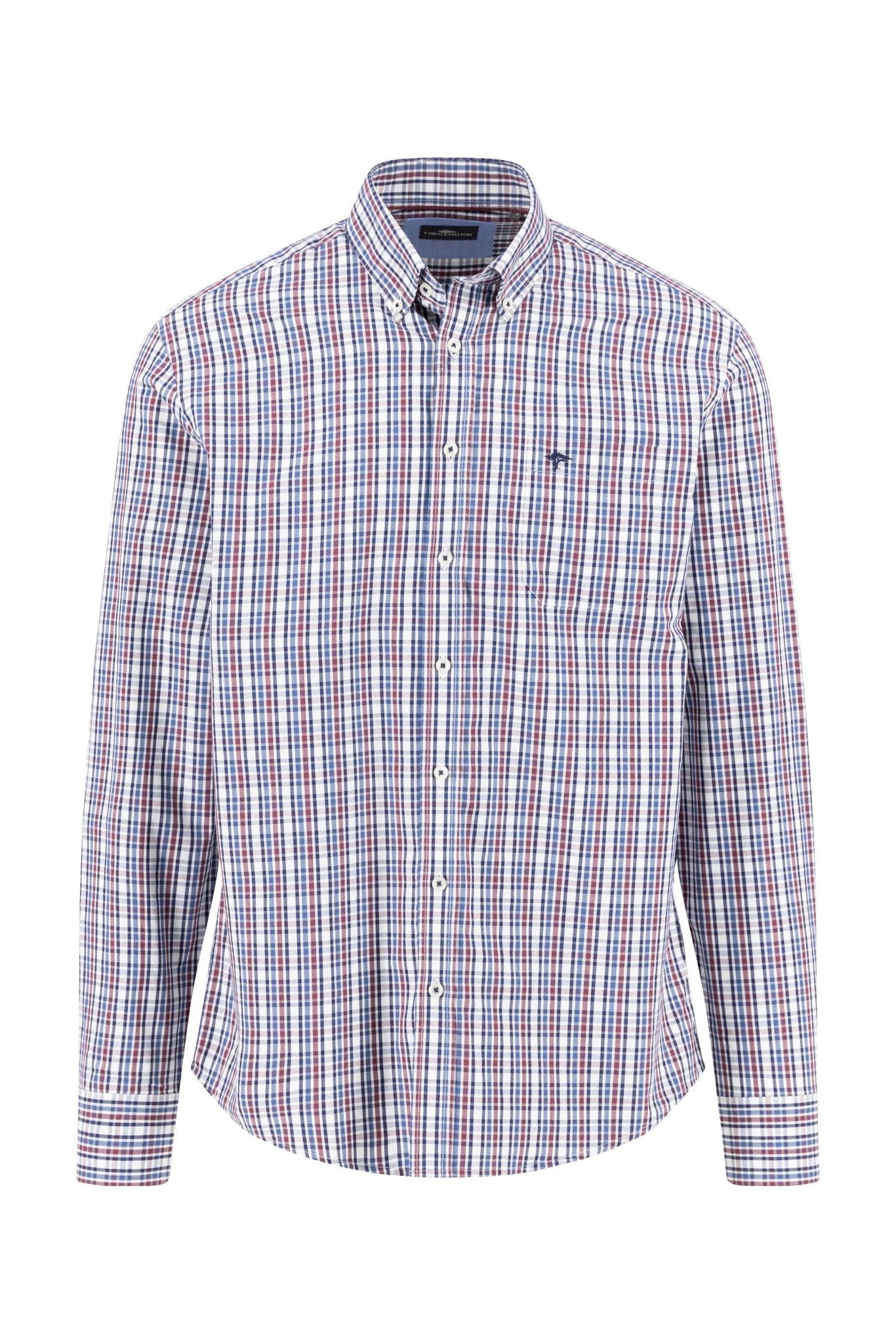 Fynch Hatton Button-Down Check Shirt - Deep Merlot