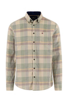 Fynch Hatton Button-Down Corduroy Check Shirt - Dark Leaf