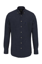 Fynch Hatton Button-Down Dark Denim Shirt - Navy