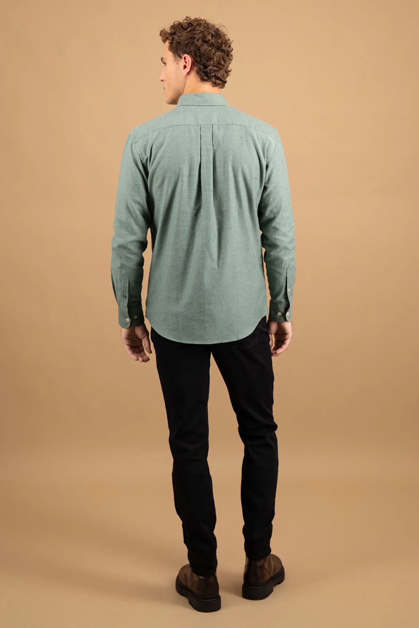 Fynch Hatton Button-Down Flannel Shirt - Dark Ivy