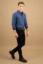 Fynch Hatton Button-Down Flannel Shirt - Navy