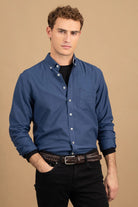 Fynch Hatton Button-Down Flannel Shirt - Navy