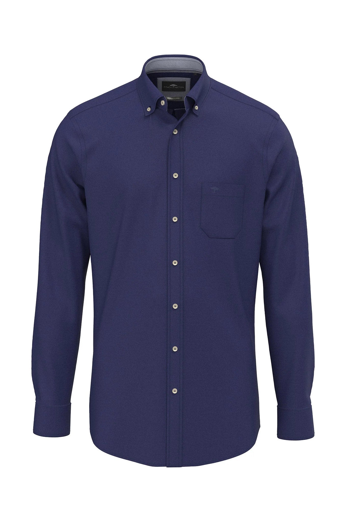 Fynch Hatton Button-Down Flannel Shirt - Navy