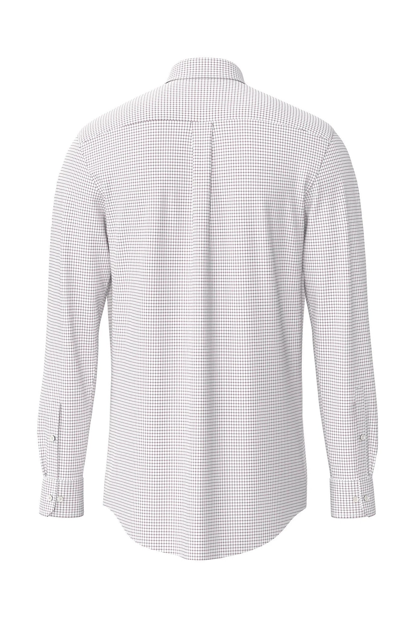 Fynch Hatton Button-Down Oxford Check Shirt - Deep Merlot