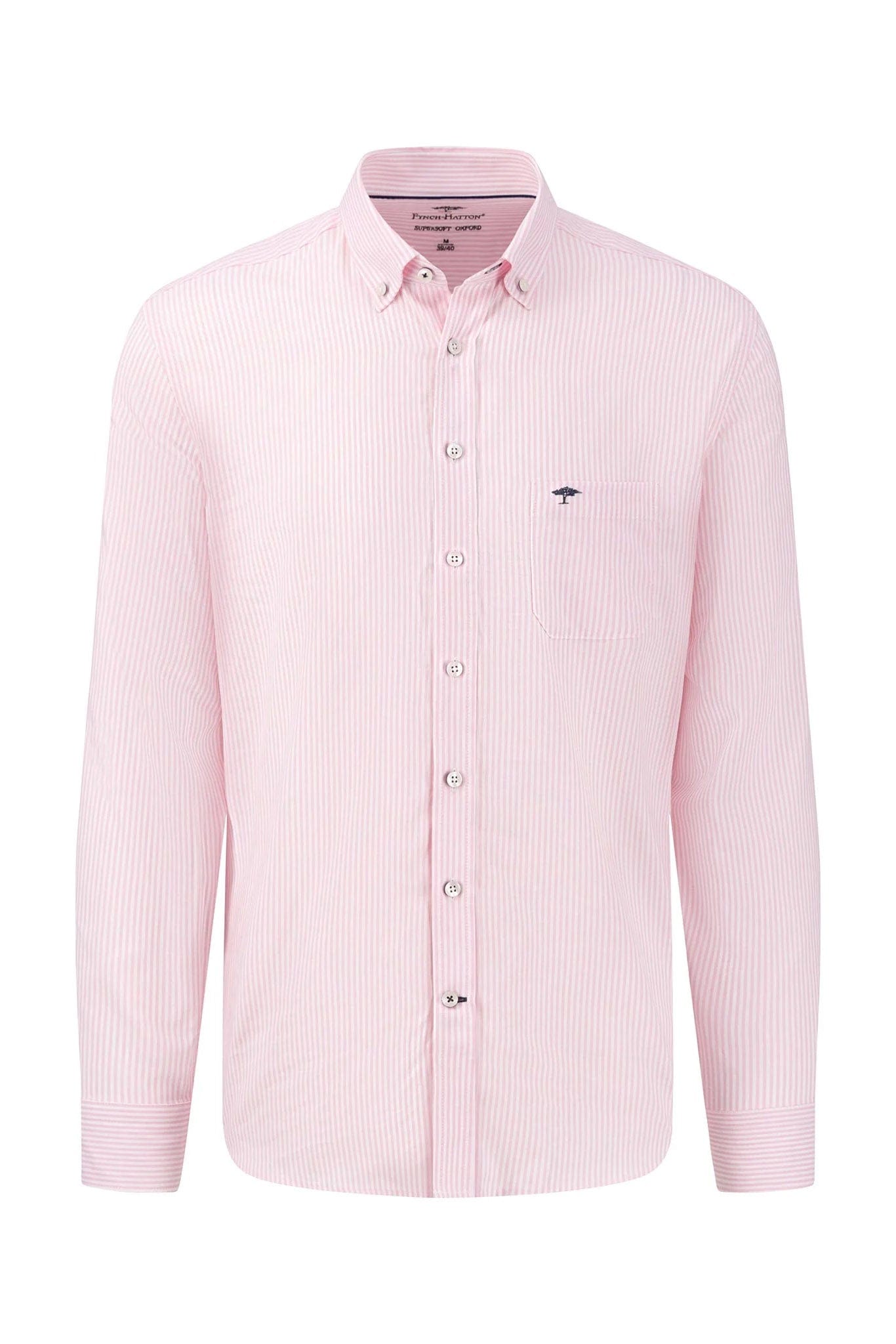 Fynch Hatton Button Down Oxford Shirt - Pink Stripe