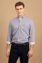 Fynch Hatton Button-Down Print Shirt - Deep Merlot