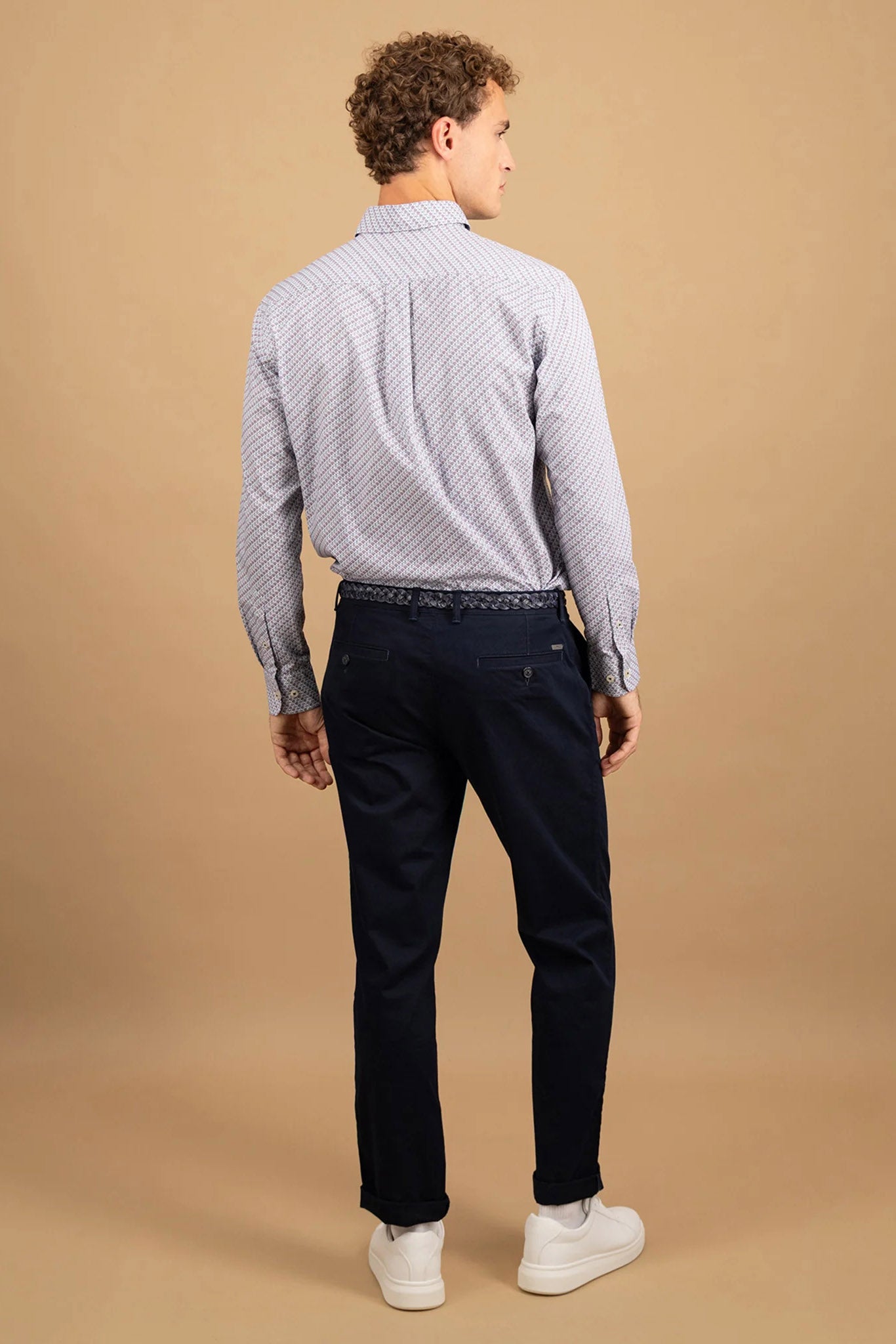 Fynch Hatton Button-Down Print Shirt - Deep Merlot