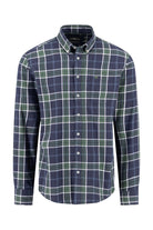 Fynch Hatton Button-Down Twill Check Shirt - Navy