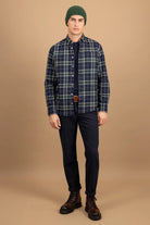 Fynch Hatton Button-Down Twill Check Shirt - Navy