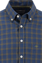 Fynch Hatton Button-Down Two Tone Check Shirt - Cypress