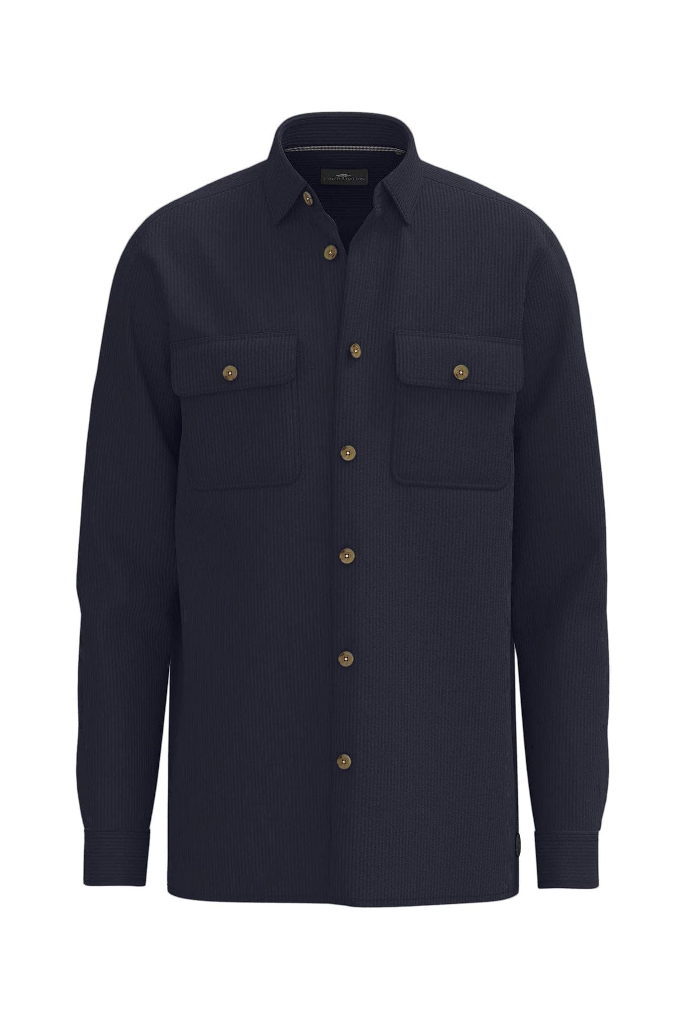 Fynch Hatton Corduroy Cotton Overshirt - Navy