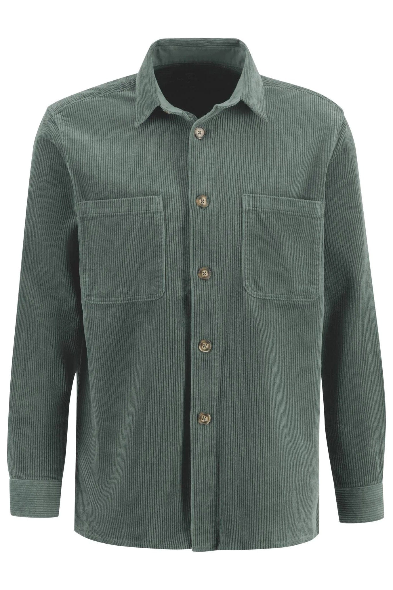Fynch Hatton Corduroy Cotton Overshirt - Sage Green