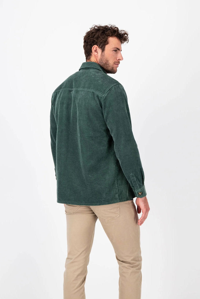 Fynch Hatton Corduroy Cotton Overshirt - Sage Green