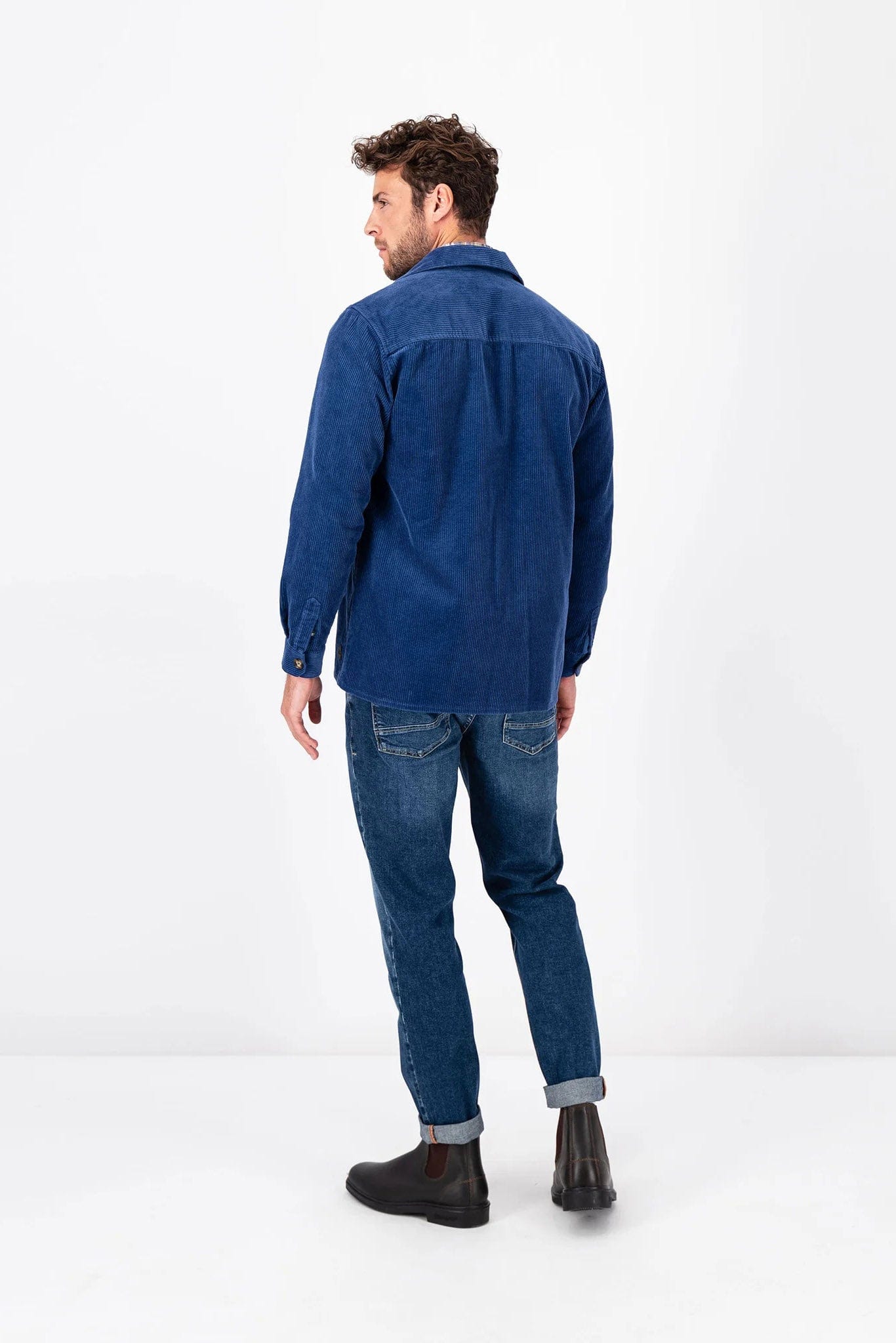 Fynch Hatton Corduroy Cotton Overshirt - Wave